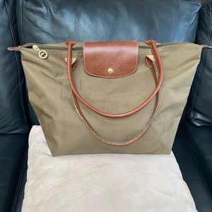 Longchamp Le Piliage Nylon Tote with Leather trim
